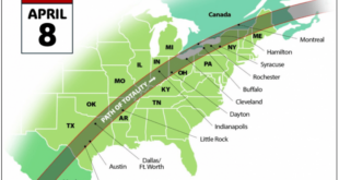 Path Of The Total Eclipse On April 8th 2025