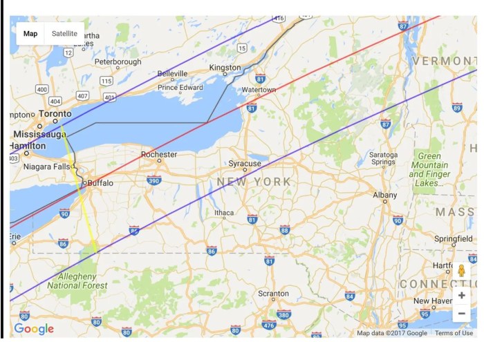 Eclipse 2024 york solar map total path april maps totality detailed