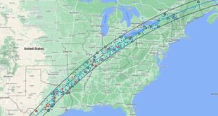 Map Of Path Of Total Eclipse 2025