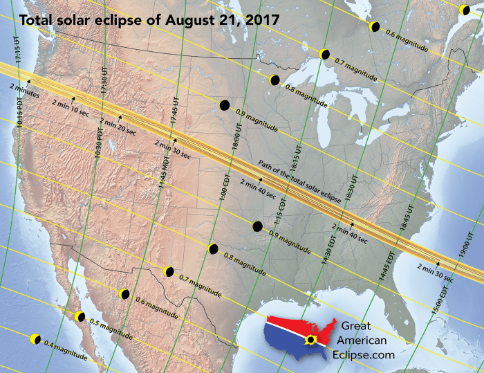 Total Solar Eclipse Path 2017 And 2025