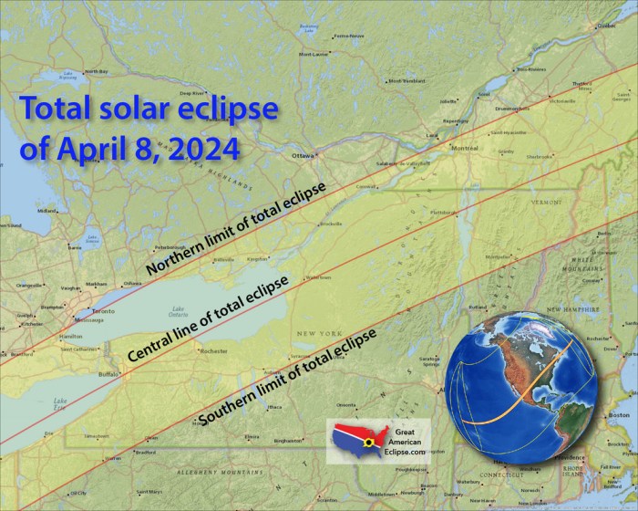 Path Of The Total Eclipse In April 2025