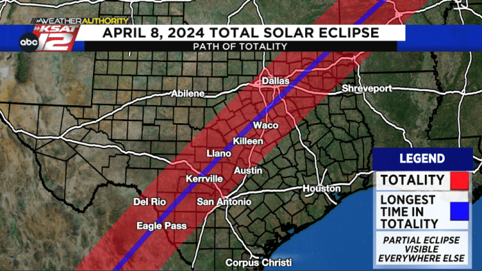 Total Eclipse Texas Path 2025