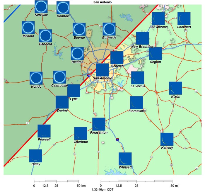 San Antonio Total Eclipse 2025