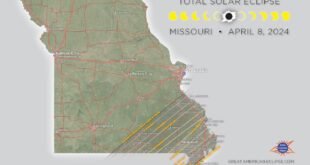 2025 Total Eclipse Path Missouri