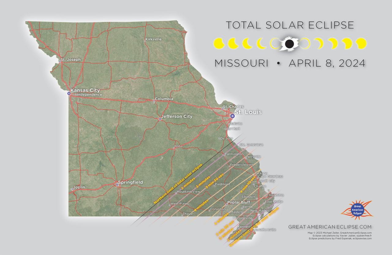 2025 Total Eclipse Path Missouri