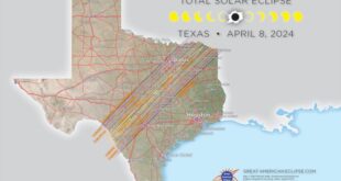 April 2025 Total Eclipse Map