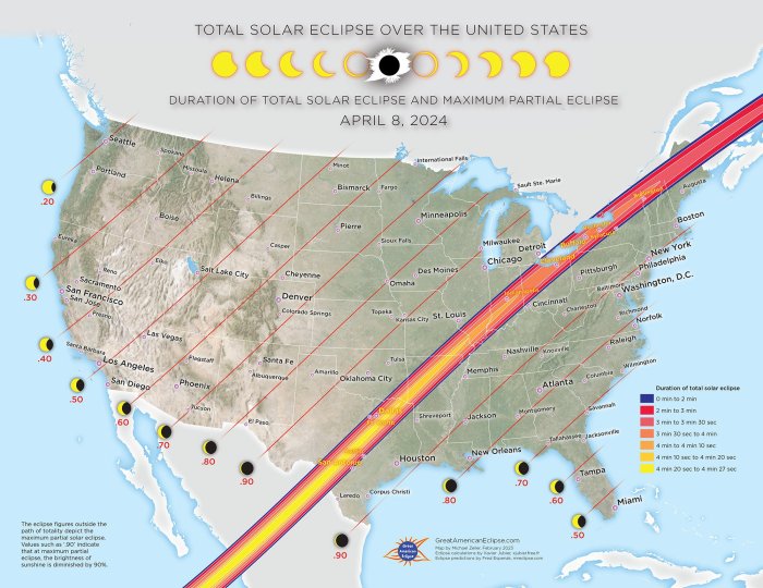 Map Of Total Eclipse April 8 2025