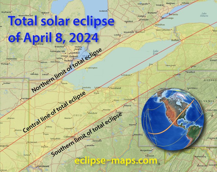 April Total Eclipse 2025 Map