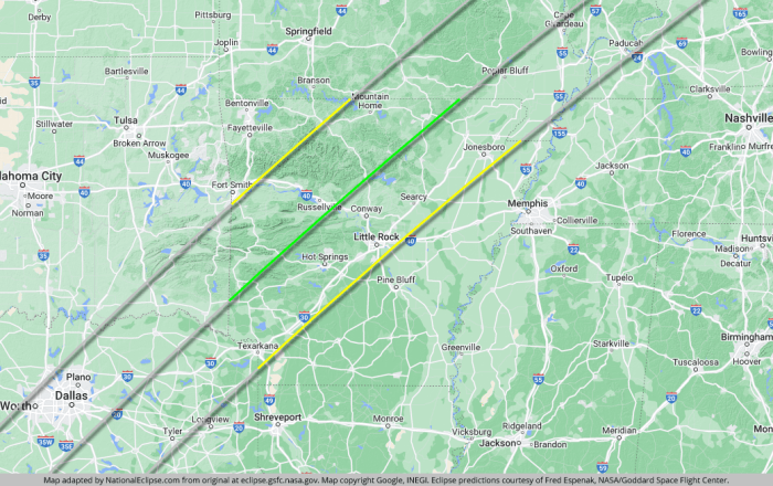 Little Rock Arkansas Total Eclipse 2025