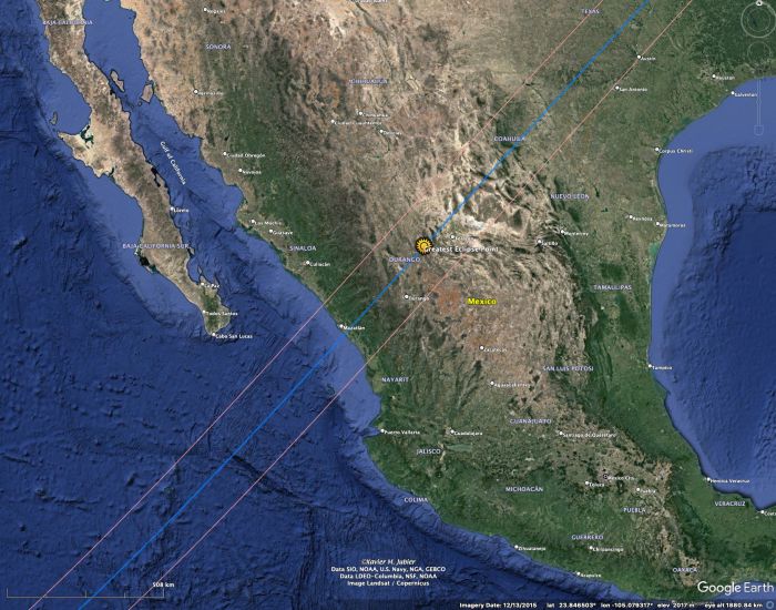 Total Eclipse 2025 Mexico Path