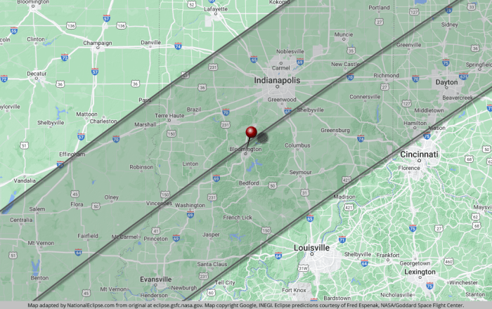 Total Eclipse Path Indiana 2025