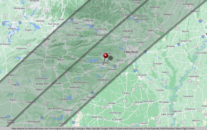 Total Eclipse Path In Arkansas 2025