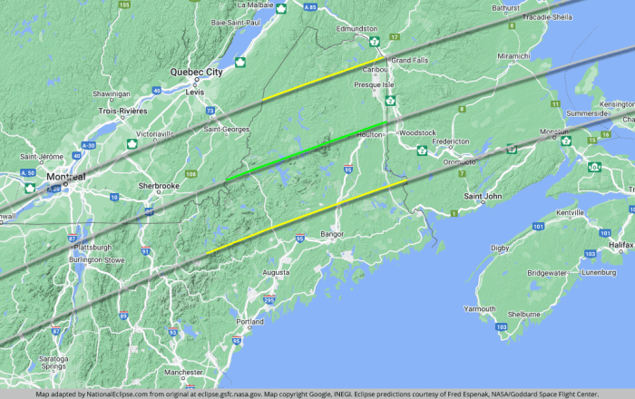 2025 Total Eclipse Path Maine