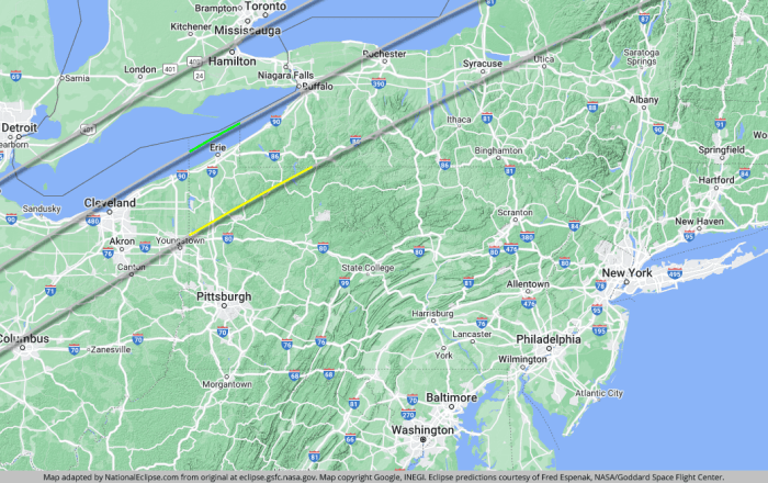 Total Eclipse 2025 Path Pennsylvania