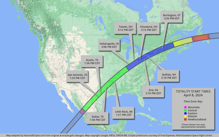 Path Of April 8 2025 Total Eclipse