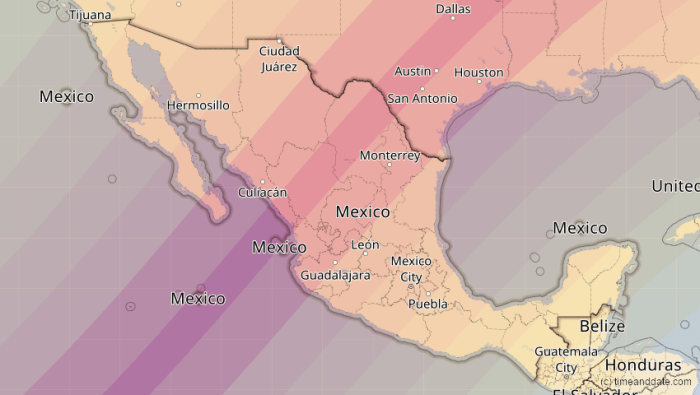 Map Of Total Solar Eclipse 2025 Mexico