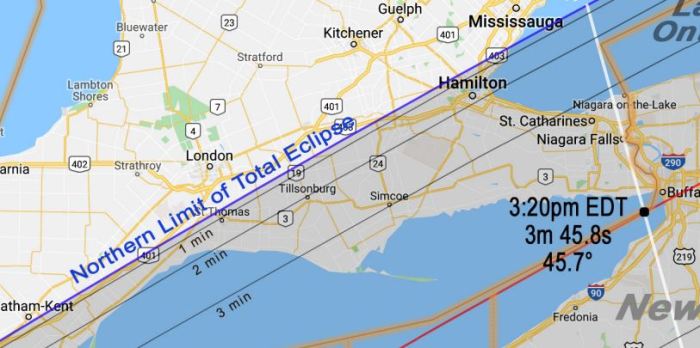 Total Eclipse 2025 Path Ontario