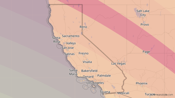 Total Solar Eclipse 2025 Time California