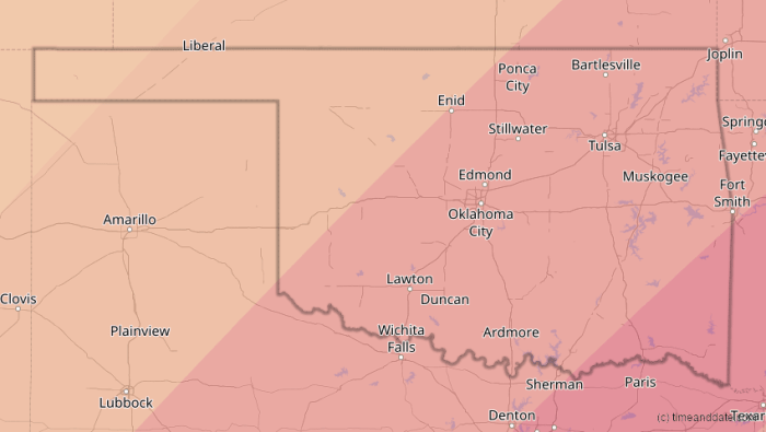 Total Eclipse 2025 Path Oklahoma